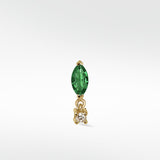 Quiet Luxury  Emerald Stud and Diamond Drop