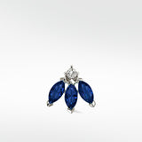 Blossom Stud Blue sapphire