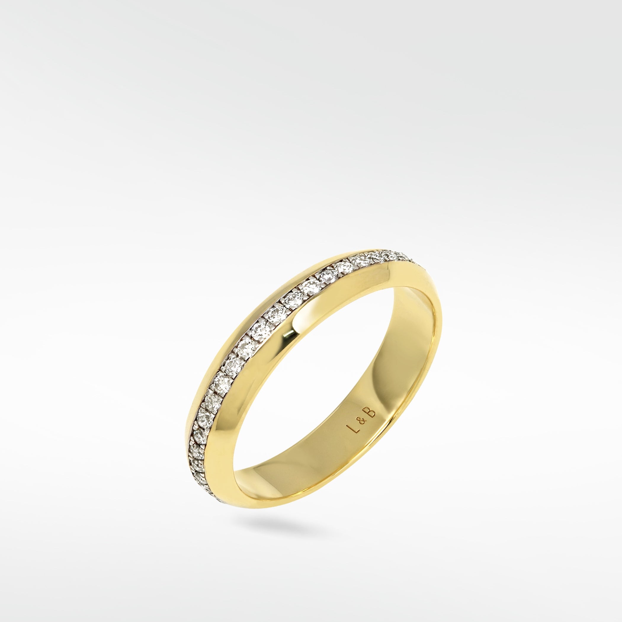 Horizon Band Ring with Diamonds