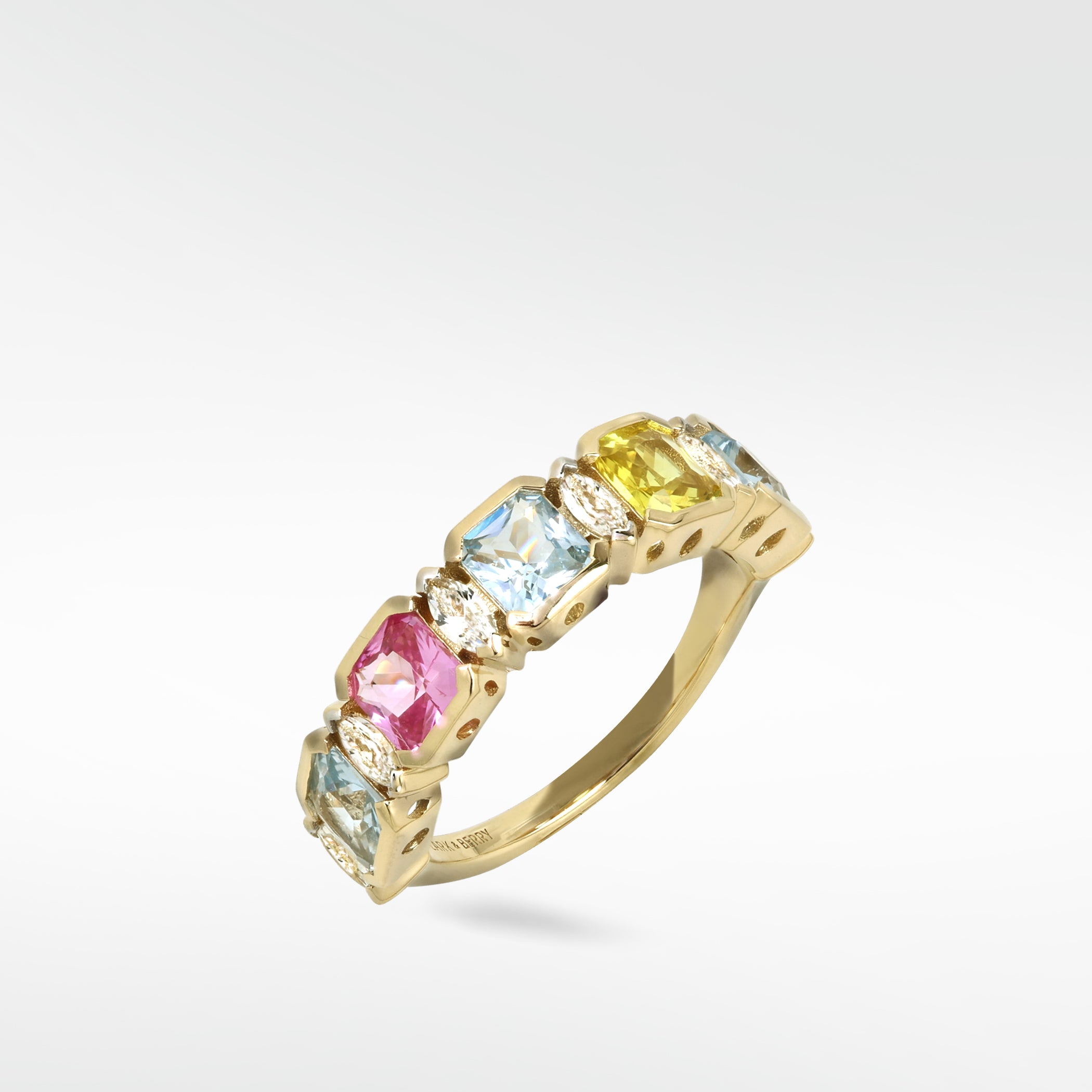 Blossom Sapphire Half Eternity Ring