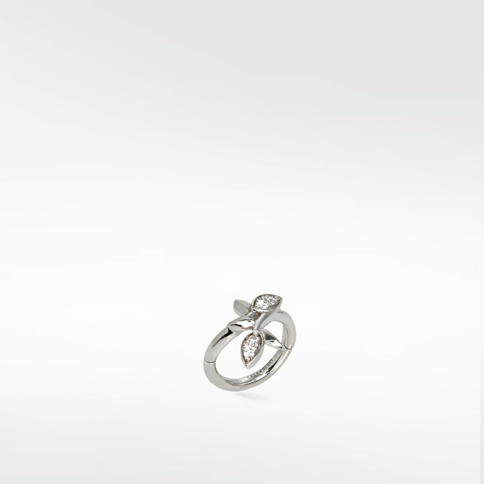 Alicia Diamond Leaf Hoop in 14K White Gold - Lark and Berry