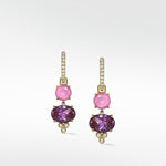 Detachable Pink and Purple Sapphire Drop Earrings - Lark and Berry