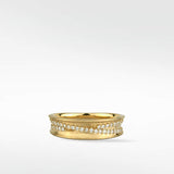 Dune Slim Diamond Band in Solid 14K Yellow Gold - Lark and Berry