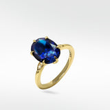 Flora Blue Sapphire Cocktail Ring - Lark and Berry