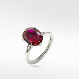 Flora Oval Ruby Cocktail Ring in 18k White Gold - Lark and Berry