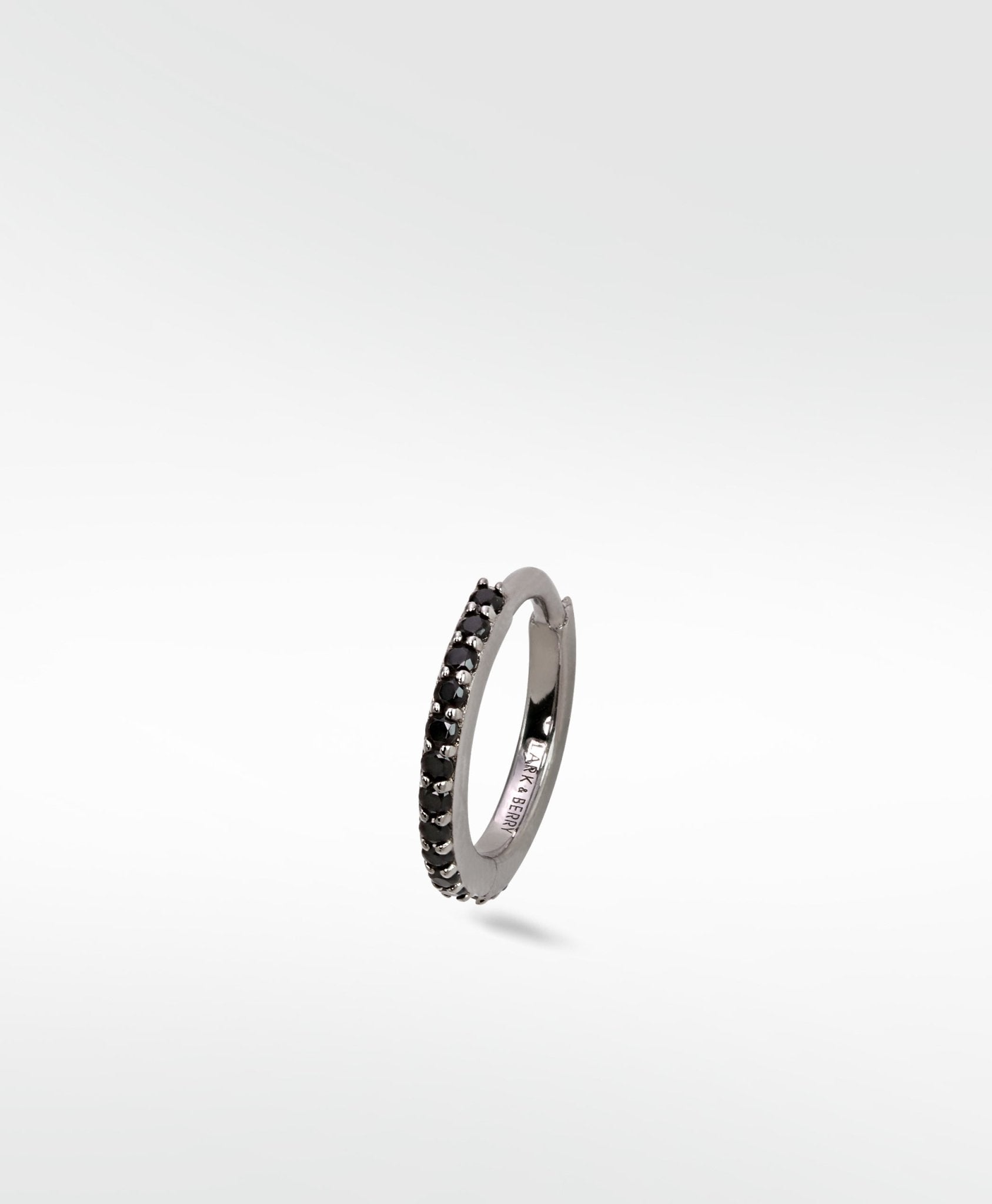 Modernist Pavé Black Spinel Large Hoop - Lark and Berry
