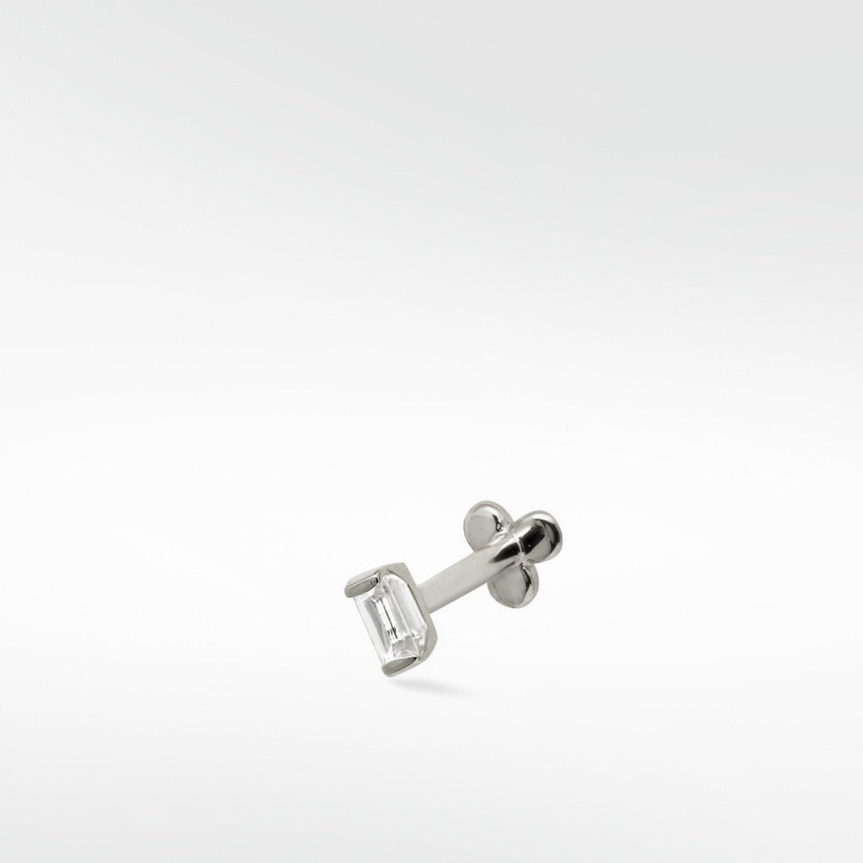 Omnis Baguette Sapphire Labret Earring in 14K Gold - Various Colourways - Lark and Berry