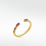 Veto Open Stackable Ring- Fancy Purple Sapphire in 14K Gold - Lark and Berry