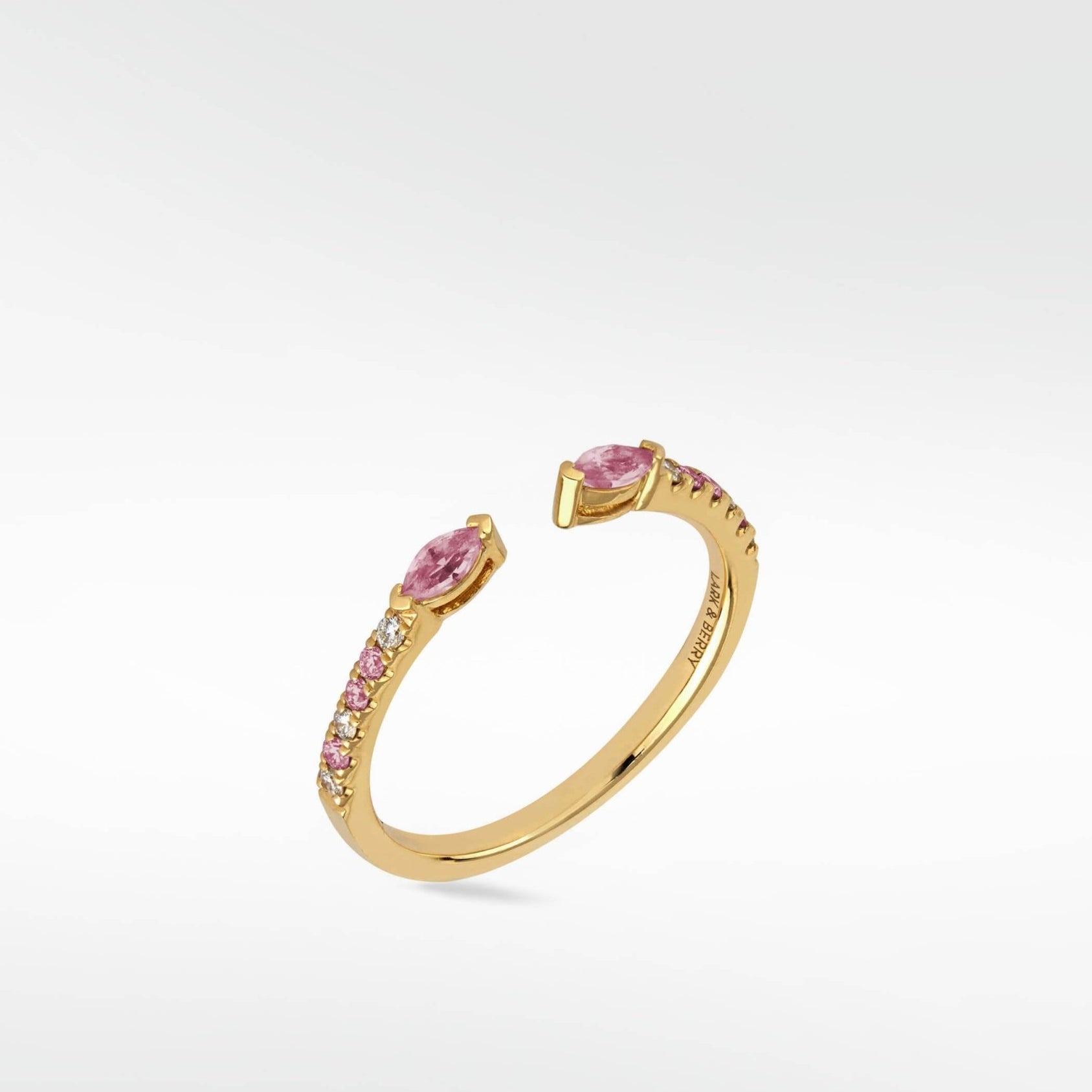 Veto Open Stackable Ring- Pink Sapphire in 14K Gold - Lark and Berry