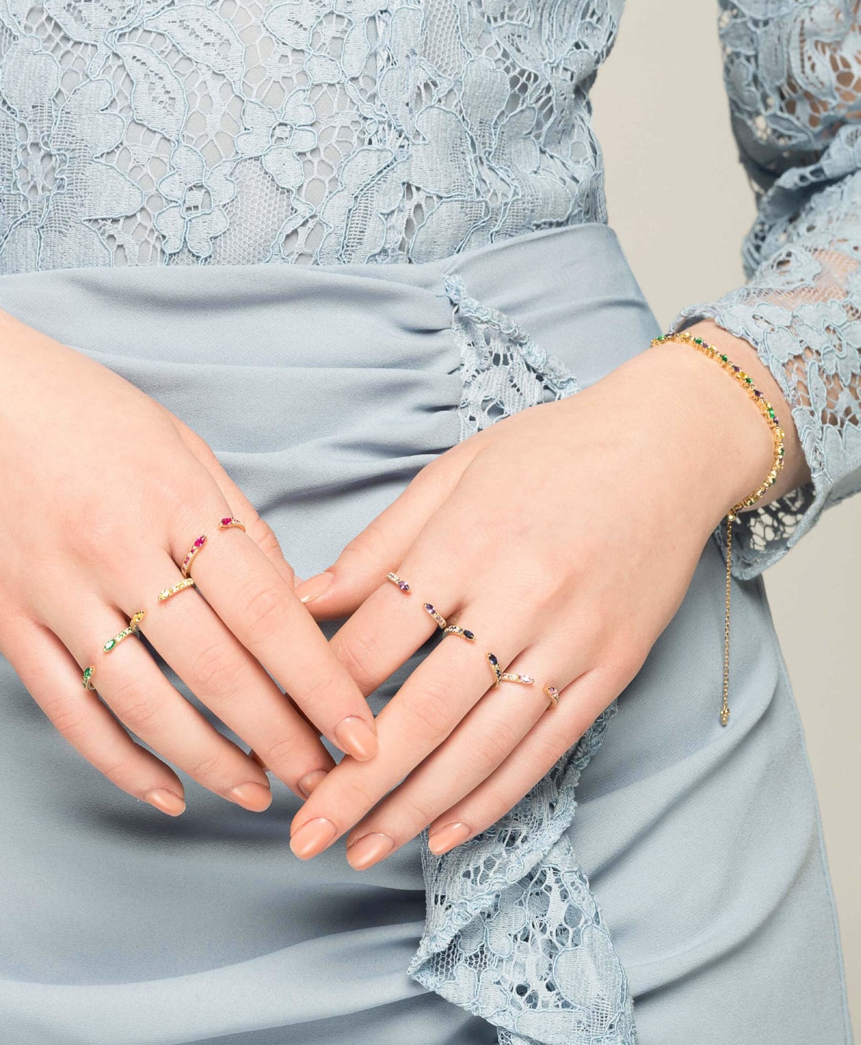 Veto Open Stackable Ring- Pink Sapphire in 14K Gold - Lark and Berry