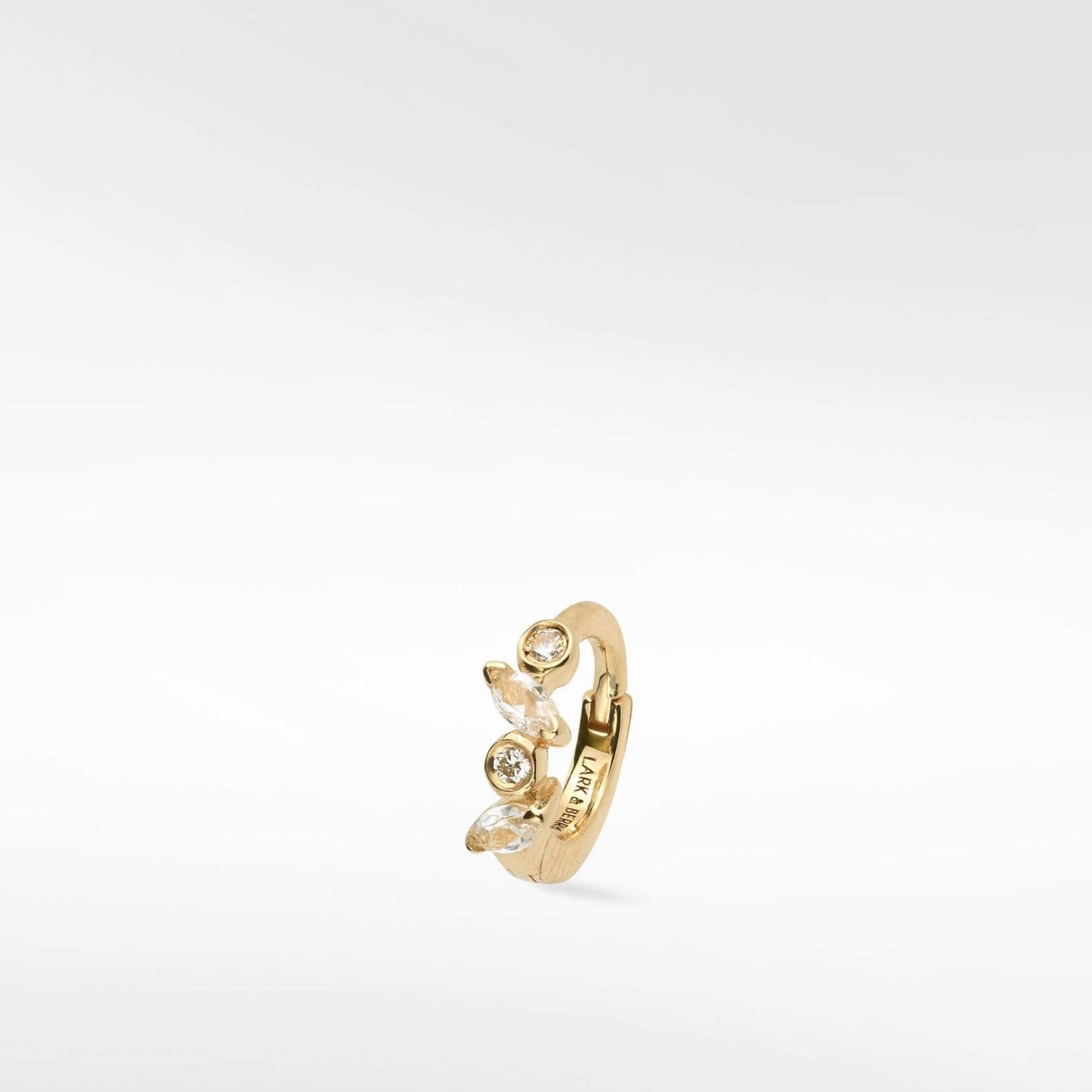 Veto Sapphire Hoop in Solid 14K Yellow Gold - Various Sizes - Lark and Berry