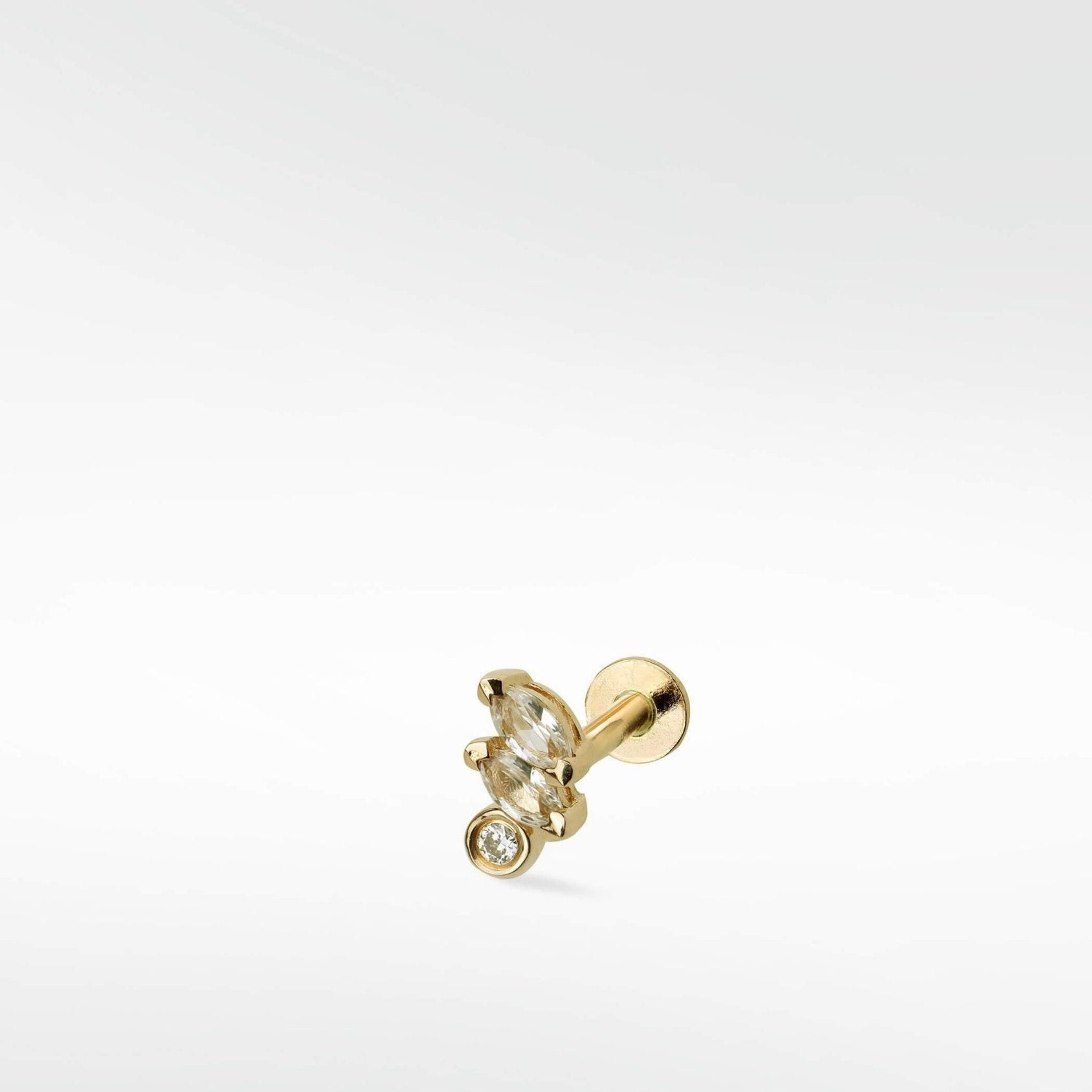 Veto Sapphire and Diamond Stud Earring