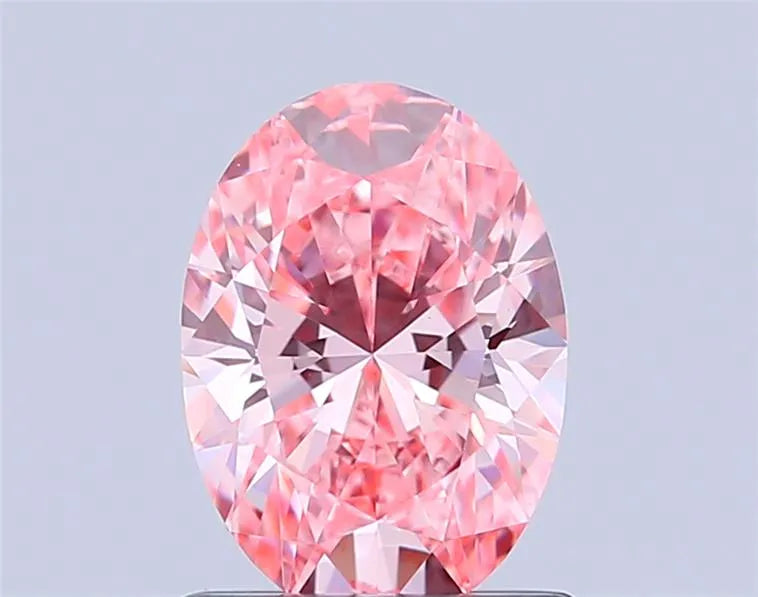 1.00ct Oval Lab Grown Diamond (Colour Fancy Vivid Pink, Clarity VS1, IGI Certified)
