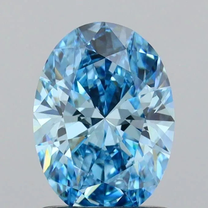 1.03ct Oval Lab Grown Diamond (Colour Fancy Vivid Blue, Clarity VVS1, IGI Certified)