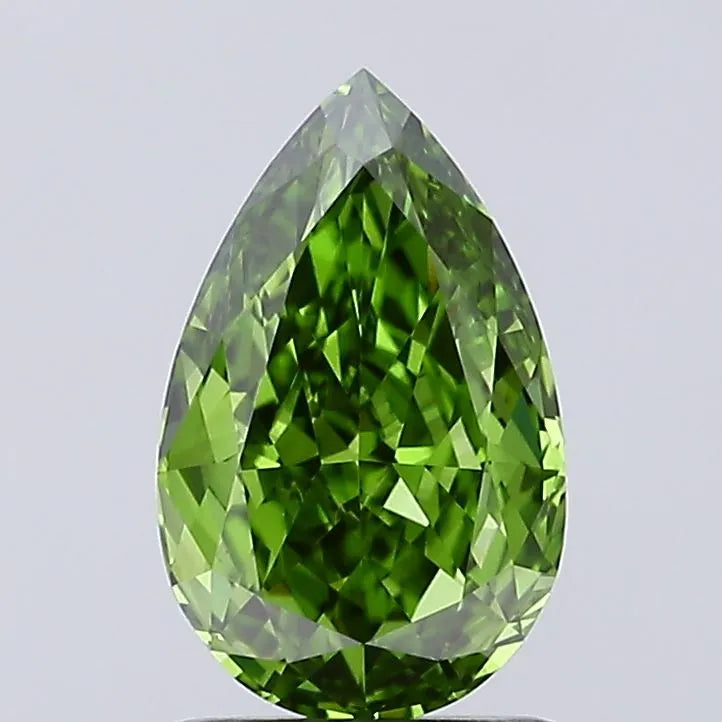 1.25ct Pear Lab Grown Diamond (Colour Fancy Vivid Green, Clarity VVS2, IGI Certified)