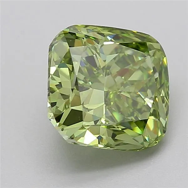 2.52ct Cushion modified Lab Grown Diamond (Colour Fancy Vivid Green, Clarity VVS2, IGI Certified)