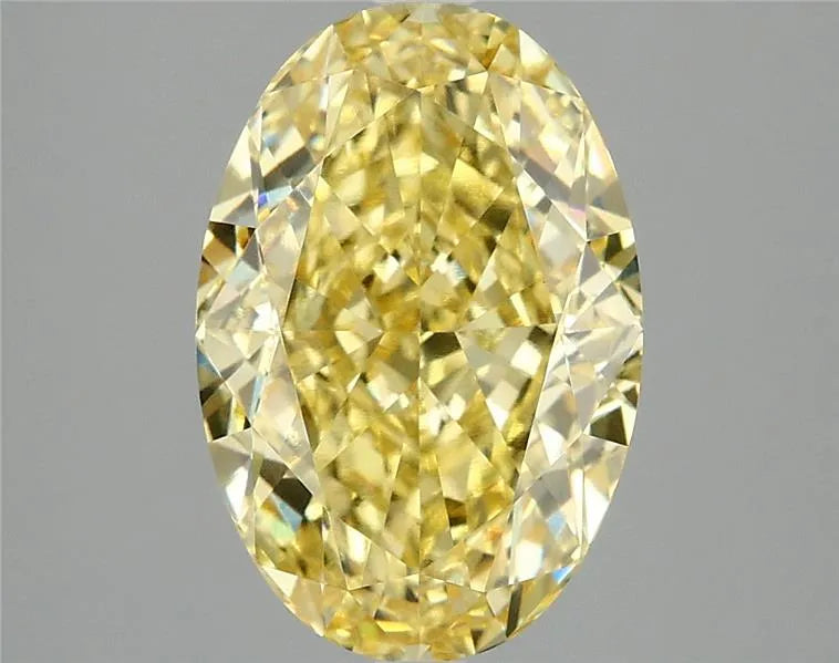 4.09ct Oval Lab Grown Diamond (Colour Fancy Vivid Yellow, Clarity VVS2, IGI Certified)