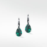 Emerald Pear Cut Drop Earrings