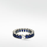 Veto Lux Oval Blue Sapphire Eternity Ring