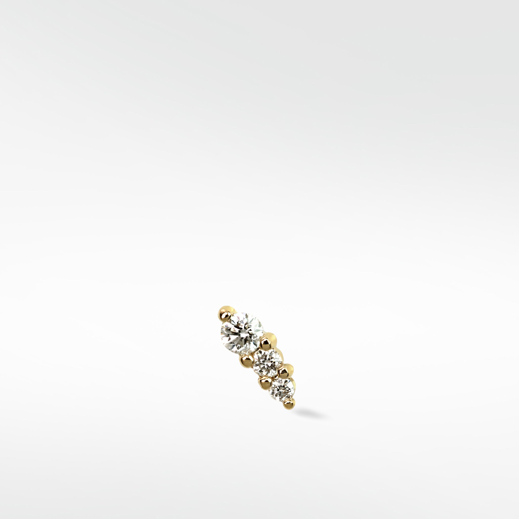 Trio Stone Diamond Crawler Stud Earring