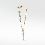 Celestial Mixed Cut Chain Drop Earring