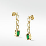Nexus Emerald and Chain Earrings