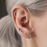Mini Moon Diamond Stud Earring