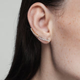 Modernist Linear Diamond Ear Crawler Stud Earring