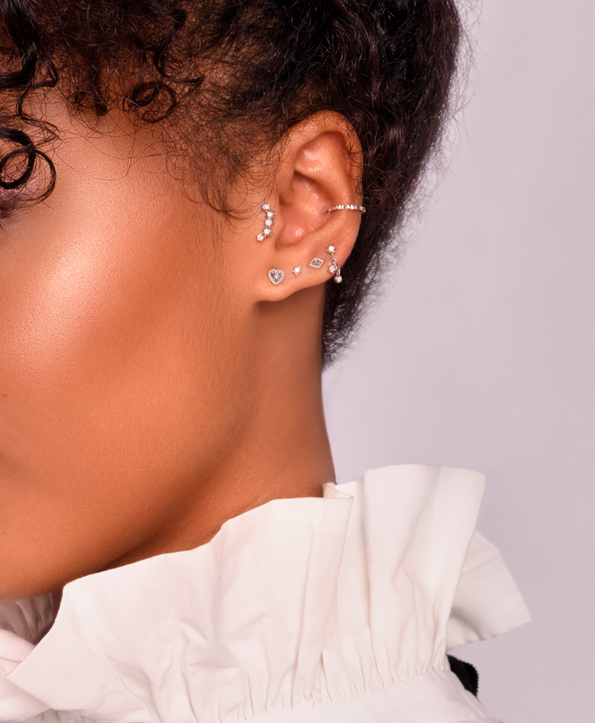 Shimmering Star Chain Stud