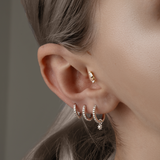 Modernist Diamond Pavé Hoop Earring with Charm