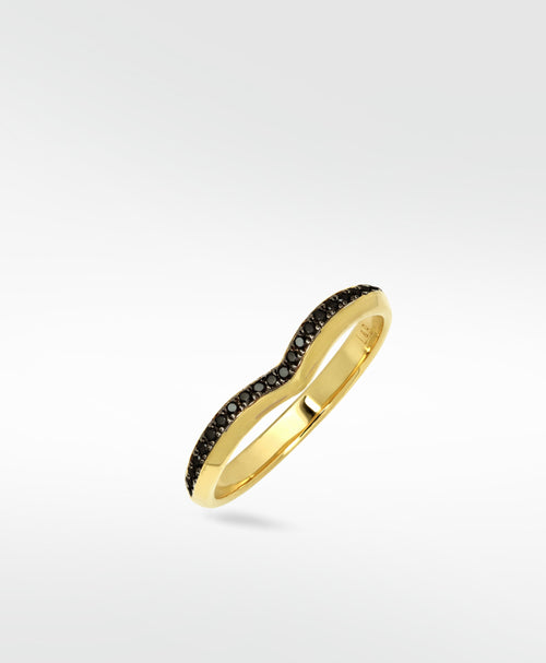 Horizon Wishbone Black Spinel Ring
