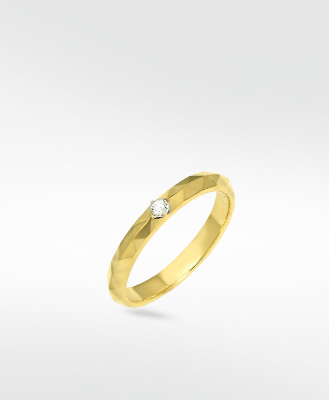 Palm Faceted Diamond Ring