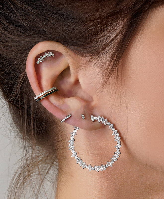Veto Bright Sapphire and Diamond Hoops