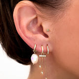 Detachable Ivory Cultured Pearl Drop Earrings