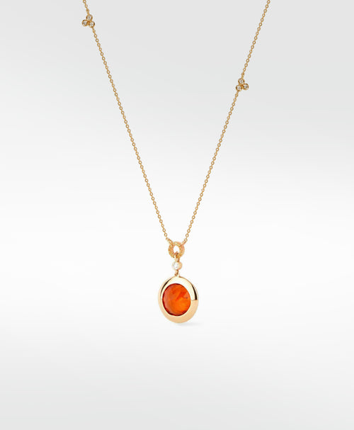 Orange sapphire necklace with cultured diamonds lab grown diamonds created diamonds lark and berry