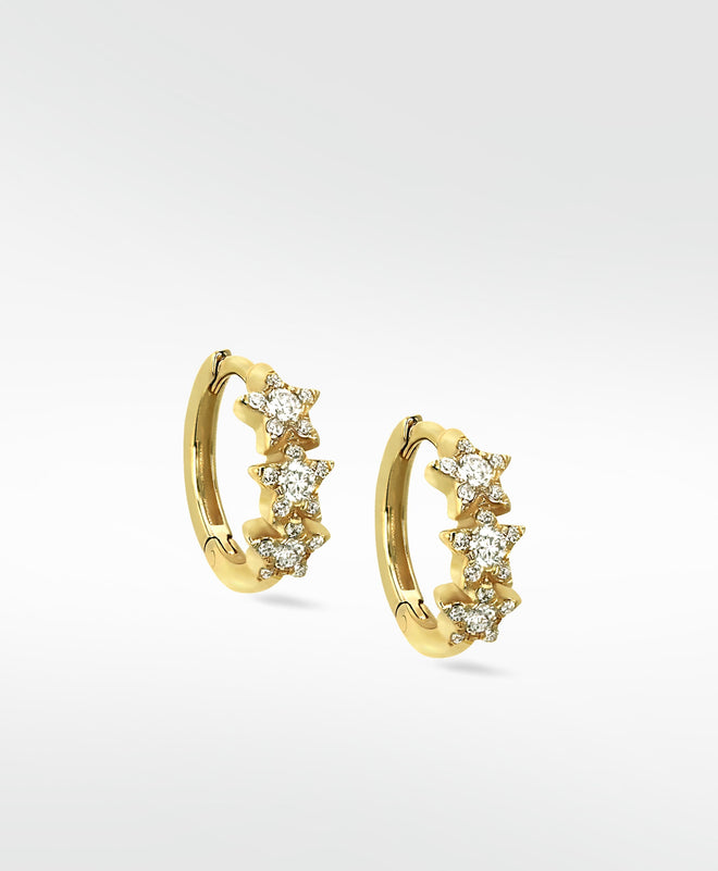 Tri-Omega Gold Earrings