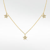 Tri-Star Gold Necklace