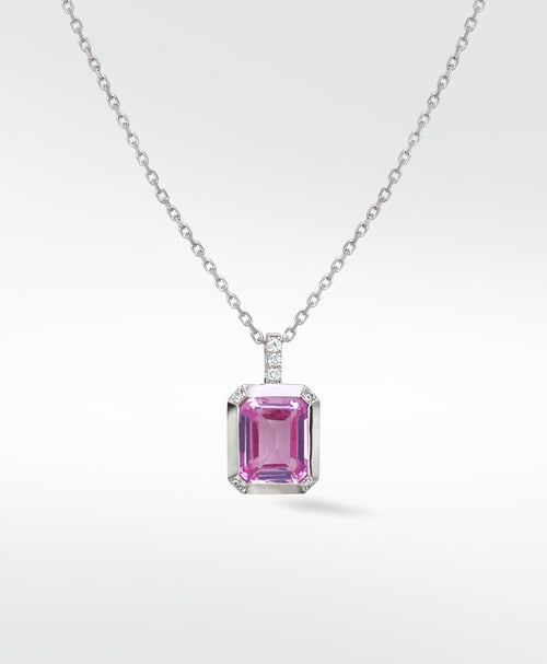 Blossom Pink Sapphire and Diamond Pendant