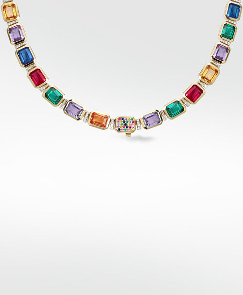 Sapphire, Emerald and Ruby Full Necklace