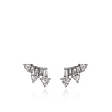 Supernova Crawler Earrings in 18K White Gold (One of a Kind)