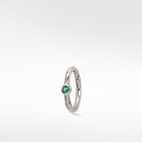 Simple Hoop With Solitaire Stone - Emerald
