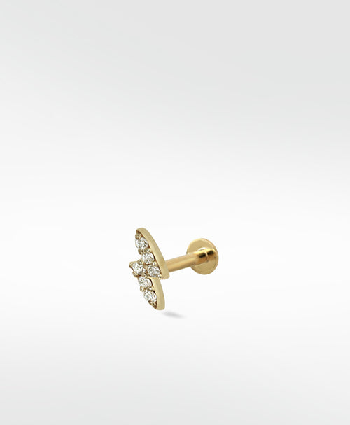Lightning Strike Diamond Stud Earring