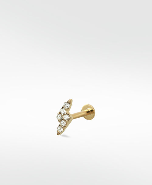 Lightning Strike Diamond Stud Earring