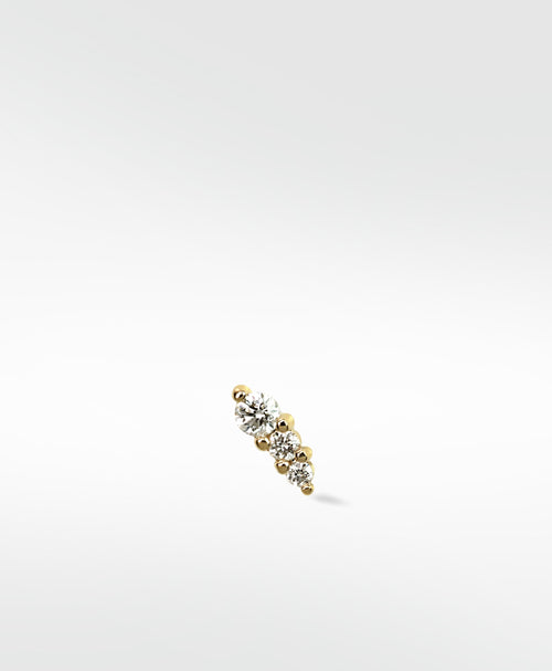 Trio Stone Diamond Crawler Stud Earring