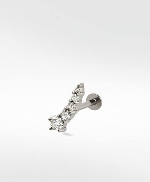 Shooting Star Diamond Crawler Stud Earring