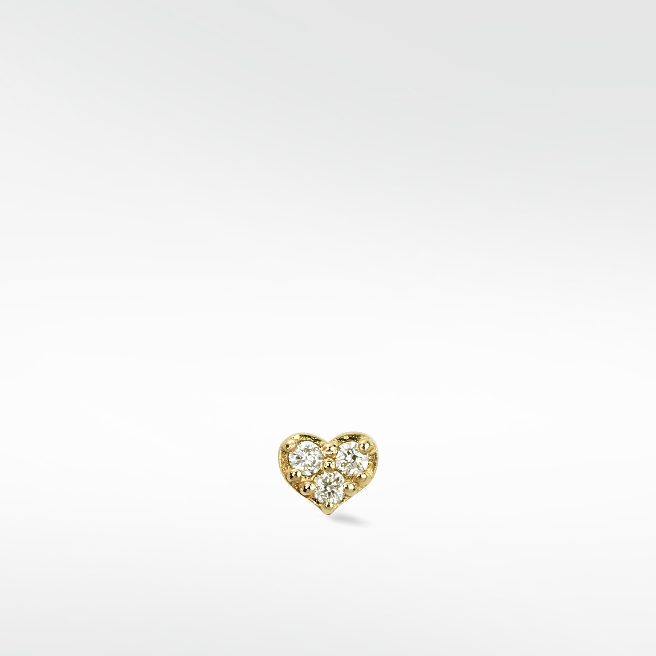Mini Heart Diamond Stud Earring