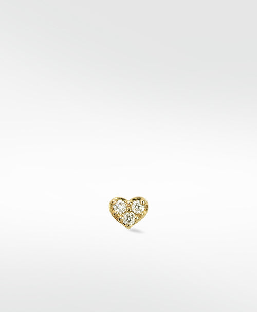 Mini Heart Diamond Stud Earring