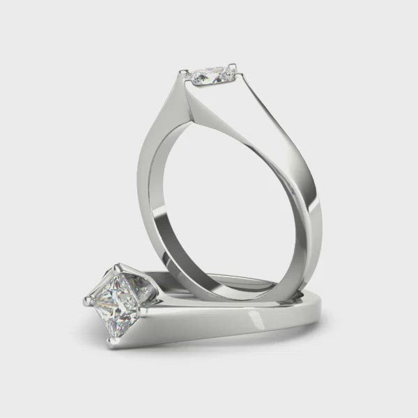 White gold engagement ring platinum engagement ring with cultured diamonds lab grown diamonds created diamonds lark and berry