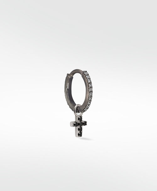 Cross Black Spinel Charm
