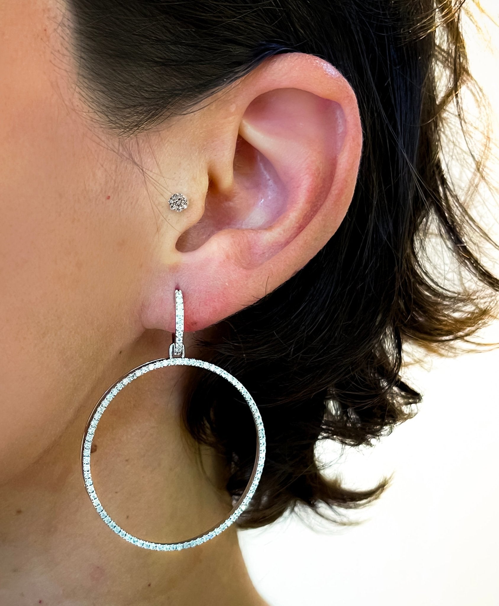 Detachable Diamond Statement Circular Drop - Lark and Berry
